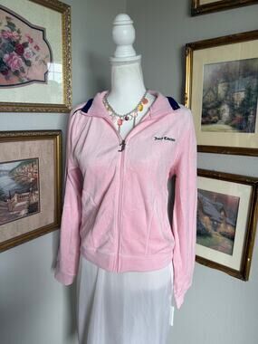 Juicy Couture NWT Baby Pink & Navy Velvet Jacket